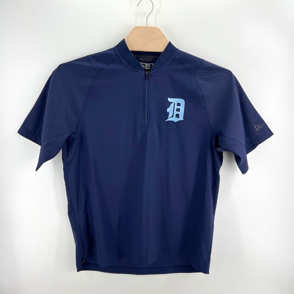 New Era Detroit Tigers 1/4 Zip Large Performance Navy Coach Short Sleeve Jacket